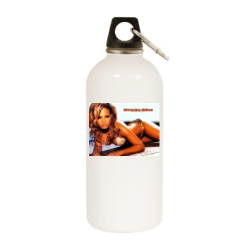 Christina Milian White Water Bottle With Carabiner