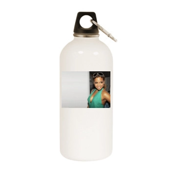 Christina Milian White Water Bottle With Carabiner