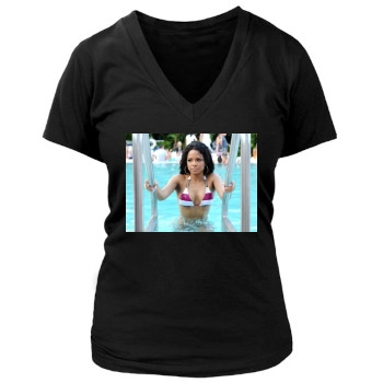 Christina Milian Women's Deep V-Neck TShirt