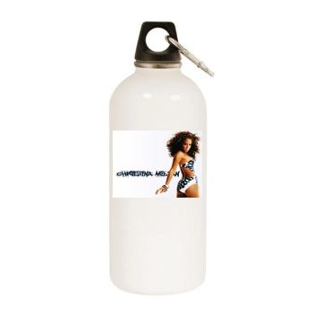 Christina Milian White Water Bottle With Carabiner