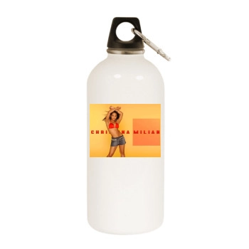 Christina Milian White Water Bottle With Carabiner