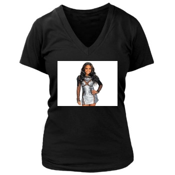 Christina Milian Women's Deep V-Neck TShirt