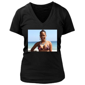 Christina Milian Women's Deep V-Neck TShirt