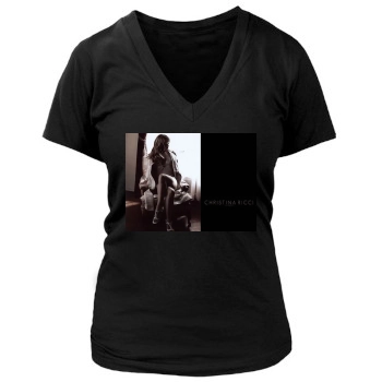 Christina Ricci Women's Deep V-Neck TShirt