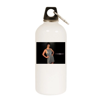 Christina Ricci White Water Bottle With Carabiner