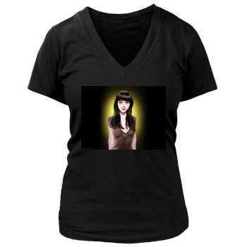 Christina Ricci Women's Deep V-Neck TShirt