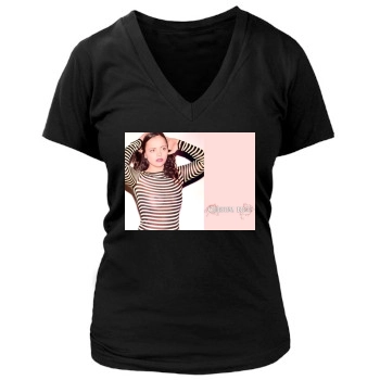 Christina Ricci Women's Deep V-Neck TShirt