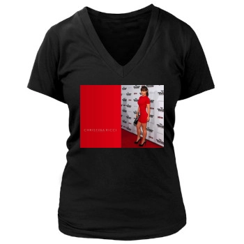 Christina Ricci Women's Deep V-Neck TShirt