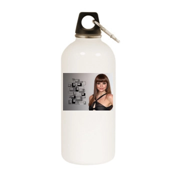 Christina Ricci White Water Bottle With Carabiner