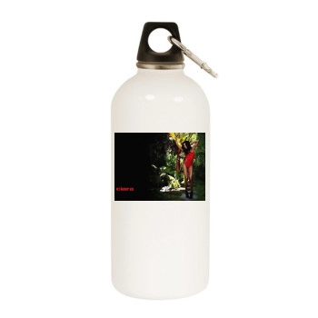 Ciara White Water Bottle With Carabiner