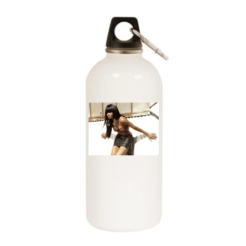 Ciara White Water Bottle With Carabiner