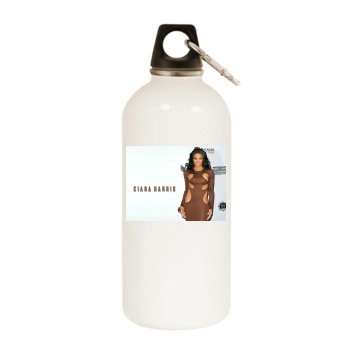 Ciara White Water Bottle With Carabiner