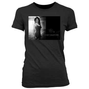 Cindy Crawford Women's Junior Cut Crewneck T-Shirt