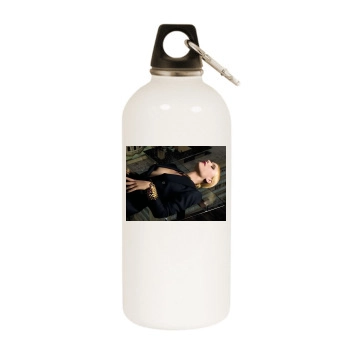 Claire Danes White Water Bottle With Carabiner