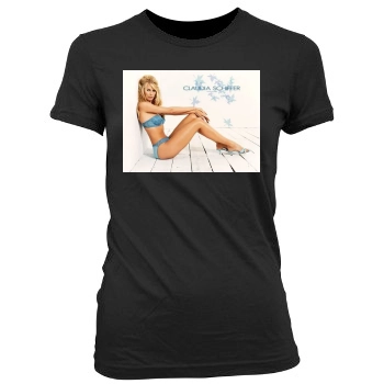 Claudia Schiffer Women's Junior Cut Crewneck T-Shirt