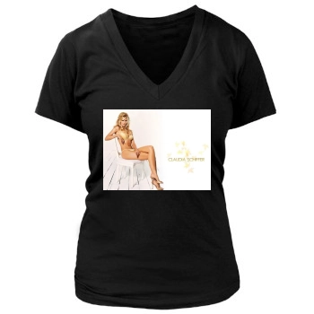 Claudia Schiffer Women's Deep V-Neck TShirt