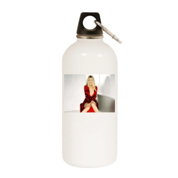 Claudia Schiffer White Water Bottle With Carabiner