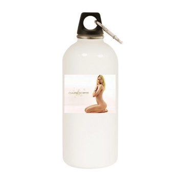 Claudia Schiffer White Water Bottle With Carabiner