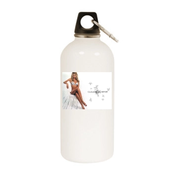 Claudia Schiffer White Water Bottle With Carabiner