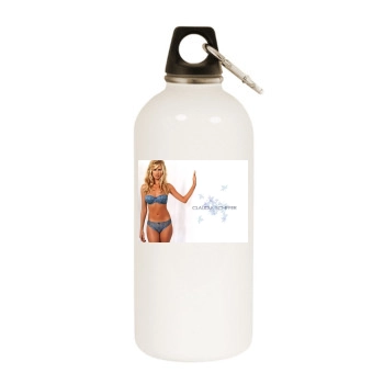 Claudia Schiffer White Water Bottle With Carabiner