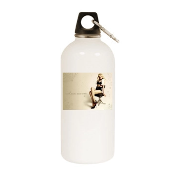 Claudia Schiffer White Water Bottle With Carabiner