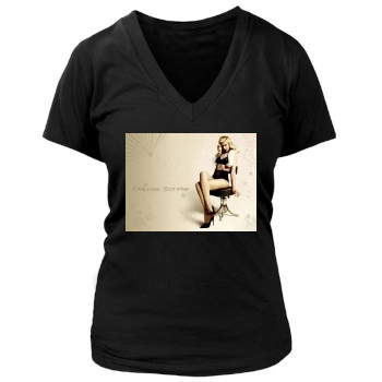 Claudia Schiffer Women's Deep V-Neck TShirt