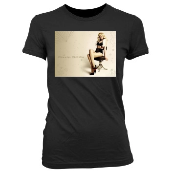 Claudia Schiffer Women's Junior Cut Crewneck T-Shirt