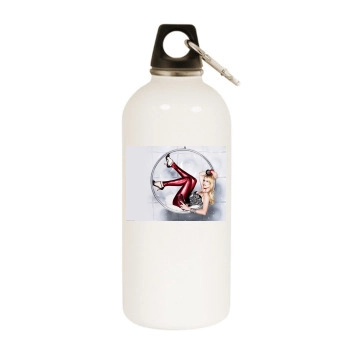 Claudia Schiffer White Water Bottle With Carabiner