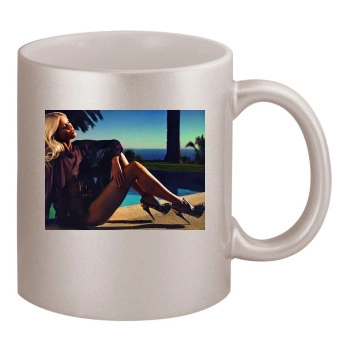 Claudia Schiffer 11oz Metallic Silver Mug