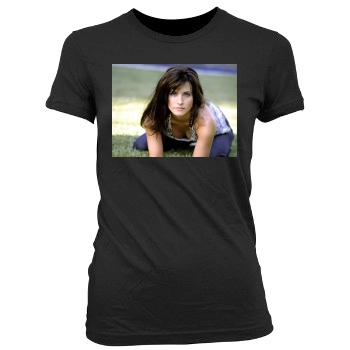 Courteney Cox Women's Junior Cut Crewneck T-Shirt