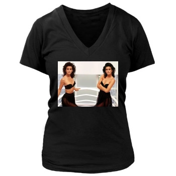 Courteney Cox Women's Deep V-Neck TShirt