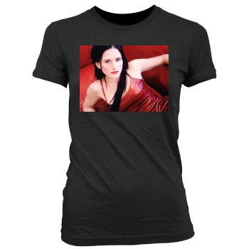 Courteney Cox Women's Junior Cut Crewneck T-Shirt