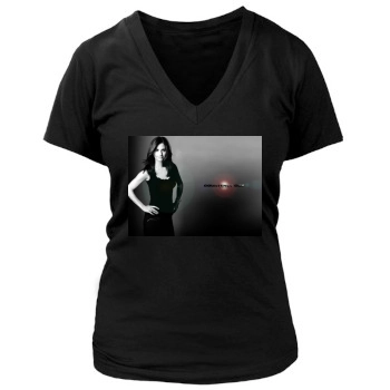 Courteney Cox Women's Deep V-Neck TShirt