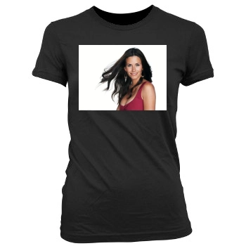 Courteney Cox Women's Junior Cut Crewneck T-Shirt