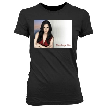 Courteney Cox Women's Junior Cut Crewneck T-Shirt