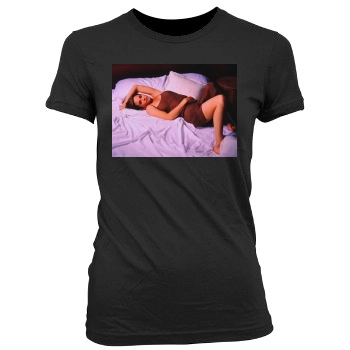 Courteney Cox Women's Junior Cut Crewneck T-Shirt