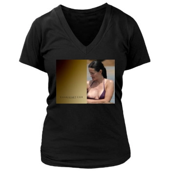 Courteney Cox Women's Deep V-Neck TShirt