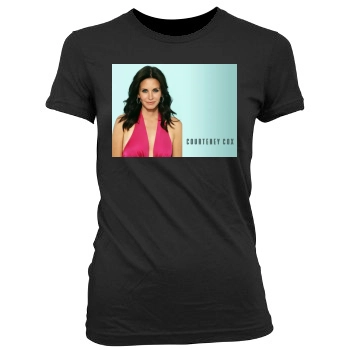 Courteney Cox Women's Junior Cut Crewneck T-Shirt