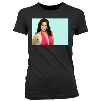 Courteney Cox Women's Junior Cut Crewneck T-Shirt