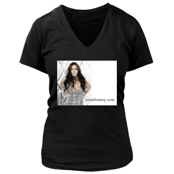 Courteney Cox Women's Deep V-Neck TShirt