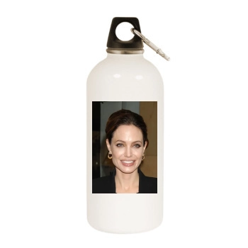 Angelina Jolie White Water Bottle With Carabiner