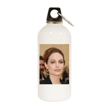 Angelina Jolie White Water Bottle With Carabiner