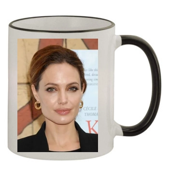 Angelina Jolie 11oz Colored Rim & Handle Mug