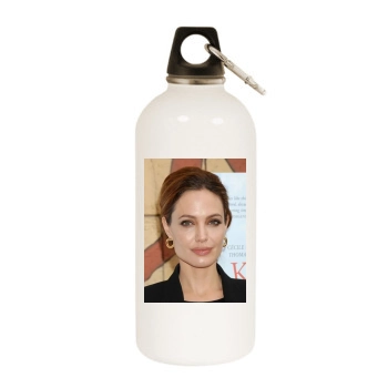 Angelina Jolie White Water Bottle With Carabiner