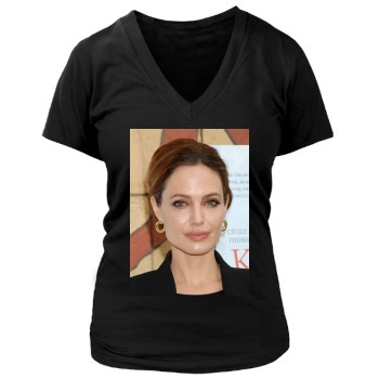 Angelina Jolie Women's Deep V-Neck TShirt