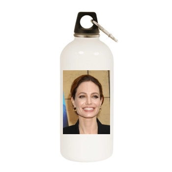 Angelina Jolie White Water Bottle With Carabiner