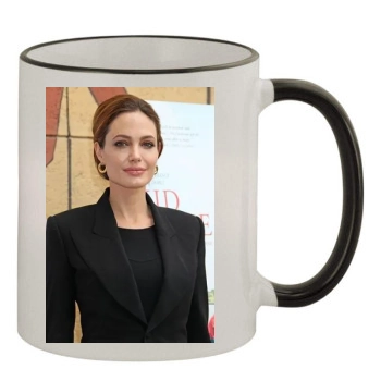 Angelina Jolie 11oz Colored Rim & Handle Mug