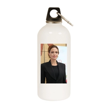 Angelina Jolie White Water Bottle With Carabiner