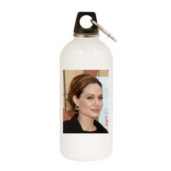 Angelina Jolie White Water Bottle With Carabiner