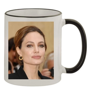 Angelina Jolie 11oz Colored Rim & Handle Mug